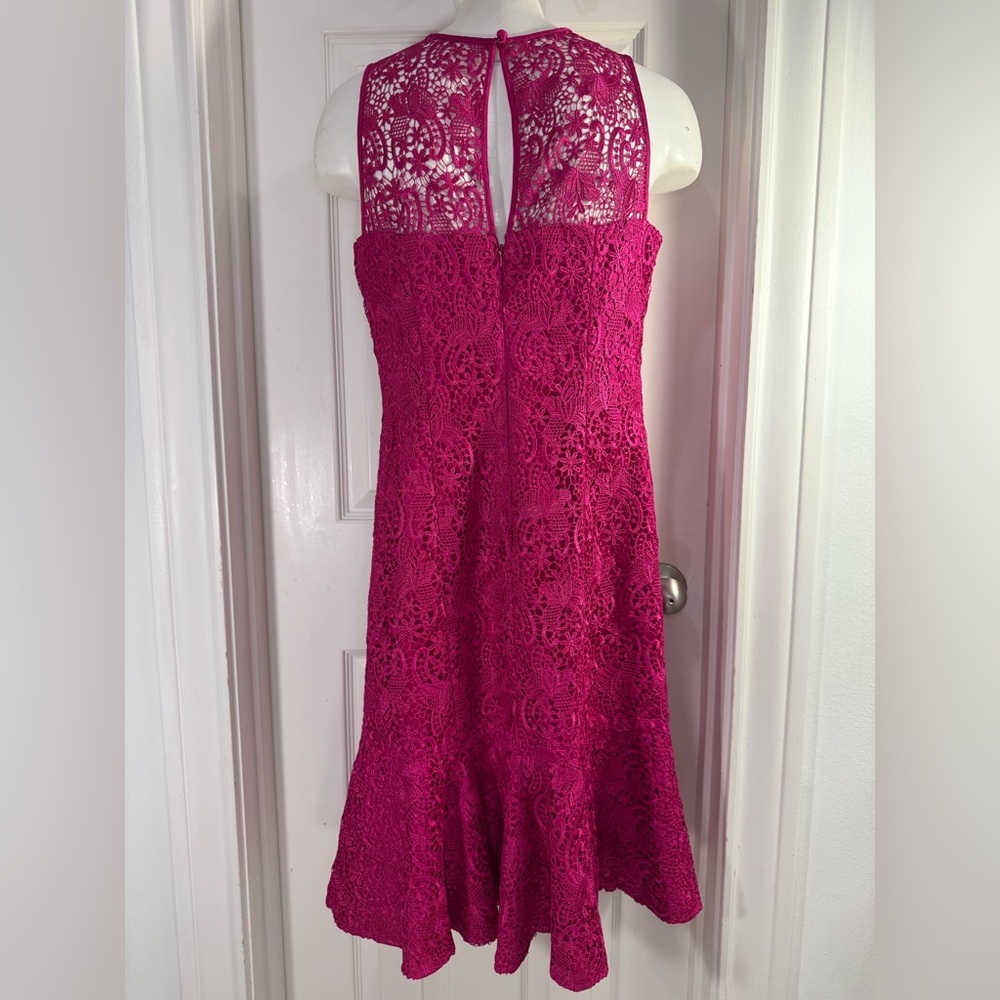 Eliza J Magenta Lace Sleeveless Sheath Dress (Size 4)‎ - Picture 13 of 14